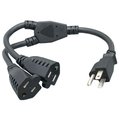 Sanoxy 14 inches Power Cord Splitter Cable 14 AWG 2 NEMA 5-15R to 1 NEMA 5-15P SNX-CBL-PW114-1414